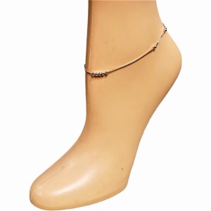 Sterling silver anklet with beads