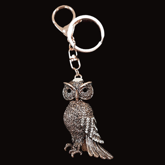 Copper color owl shaped purse charm