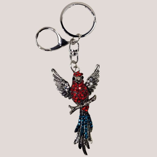 Colorful bird purse charm