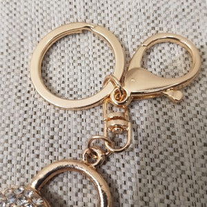 Keyring on Heart shaped lock and key purse charm