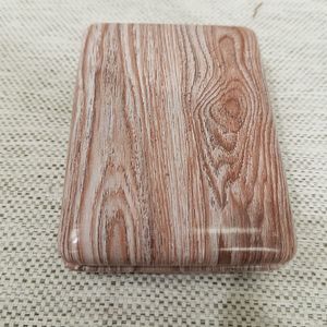 Rectangular pocket mirror in wood texture
