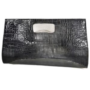 Black color wide clutch shaped party purse