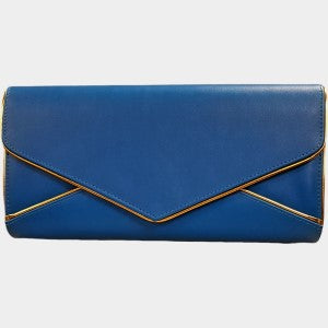 Turquoise colored party purse with flap closure