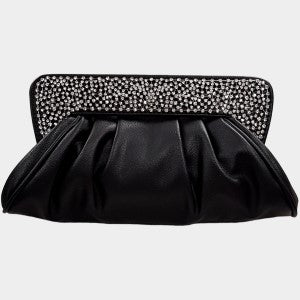 Party purse in black with snap closure