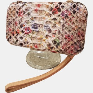 Party purse with textured multicolored front
