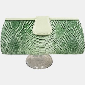 Party purse in shades of green and snake skin texture