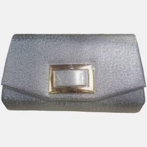 Silver party purse with gold metallic embellishment