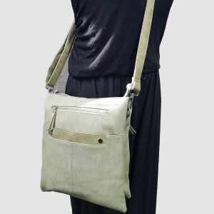 Light green side bag with adjustable strap