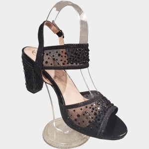 Fancy party shoes in black with stones