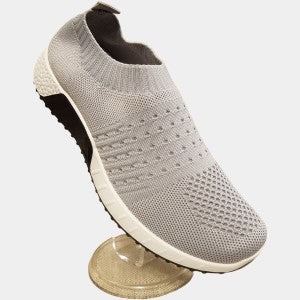 Grey colored light weight slip on runners