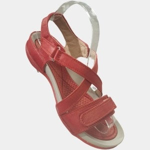 Red summer sandal with sling back