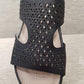 Black stone embellished slip-on sandal for women