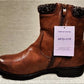 Tag on Cognac color short winter boots for women