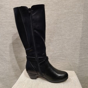 Another side view of Long boots with zip closure on the side
